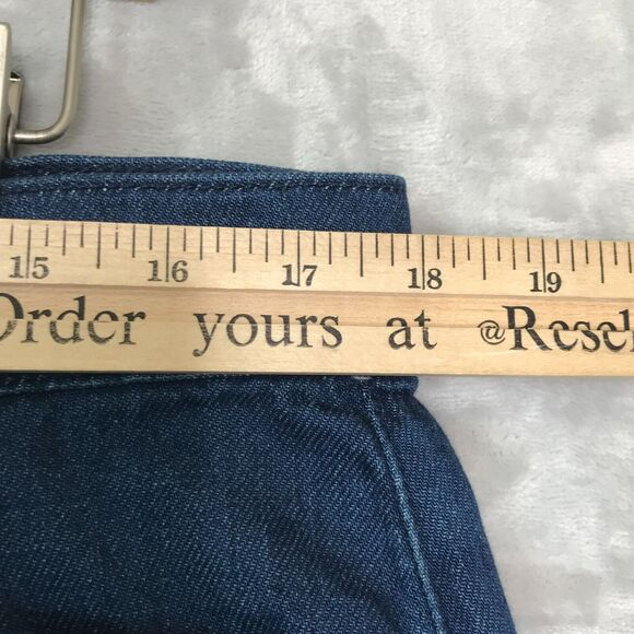 Ann Taylor Factory Jean Womens 12 Blue Wide Leg Crop Flat Front Pockets Cotton - Picture 7 of 10